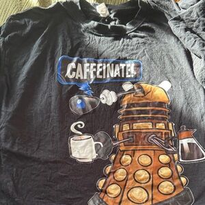 Black Graphic Tee with Caffeinate Design